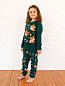 Детская пижама "Лисята" арт. дк242и / Изумрудный