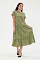 Платье женское из кулирки Кармелита / Горох зеленый