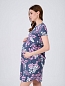 Женское платье для беременных 8.105 графитовый/листья