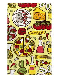 Полотенце кухонное махровое Пицца Желтое м1196